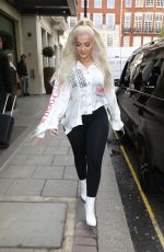BEBE REXHA Arrives at Global Radio in London 05/03/2018