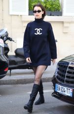 BELLA HADID Arrives at Her Hotel in Paris 05/02/2018