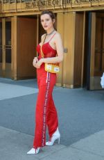BELLA THORNE All in Red Leaves Her Hotel in New York 05/24/2018