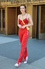 BELLA THORNE All in Red Leaves Her Hotel in New York 05/24/2018