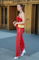 BELLA THORNE All in Red Leaves Her Hotel in New York 05/24/2018