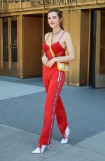 BELLA THORNE All in Red Leaves Her Hotel in New York 05/24/2018