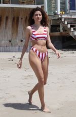 BLANCA BLANCO in Red and White Striped Bikini on the Beach in Malibu 05/08/2018