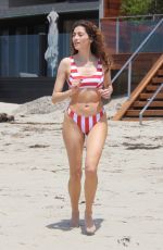 BLANCA BLANCO in Red and White Striped Bikini on the Beach in Malibu 05/08/2018