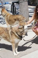 BLANCA BLANCO Out with Her Dog in Malibu 05/09/2018