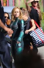 BRIE LARSON on the Set of Captain Marvel in Los Angeles 05/09/2018