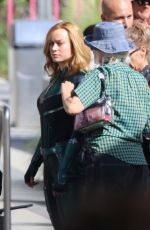 BRIE LARSON on the Set of Captain Marvel in Los Angeles 05/09/2018