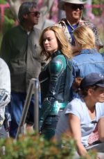 BRIE LARSON on the Set of Captain Marvel in Los Angeles 05/09/2018