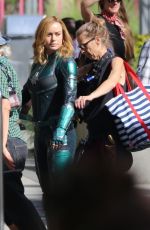 BRIE LARSON on the Set of Captain Marvel in Los Angeles 05/09/2018