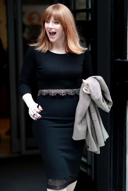 BRYCE DALLAS HOWARD Arrives at Chris Evans Breakfast Show in London 05/25/2018