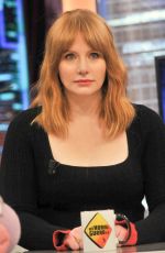 BRYCE DALLAS HOWARD at El Hormiguero Show in Madrid 05/21/2018