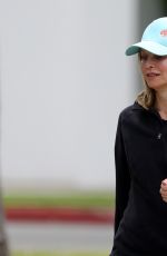 CALISTA FLOCKHART Out with Her Dogs in Santa Monica 04/30/2018