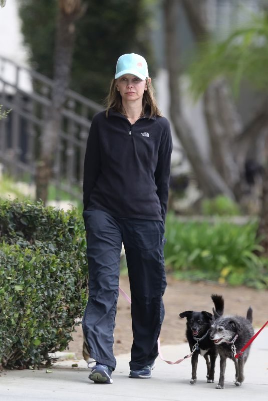 CALISTA FLOCKHART Out with Her Dogs in Santa Monica 04/30/2018