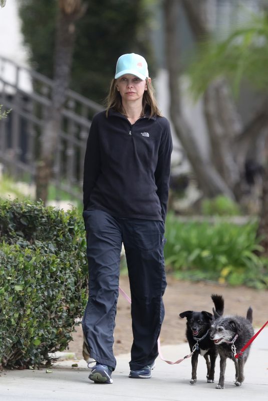 CALISTA FLOCKHART Out with Her Dogs in Santa Monica 04/30/2018
