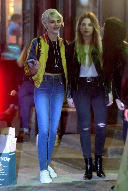 CARA DELEVINGNE and ASHLEY BENSON Leaves Lucky Strike in New York 05/17/2018