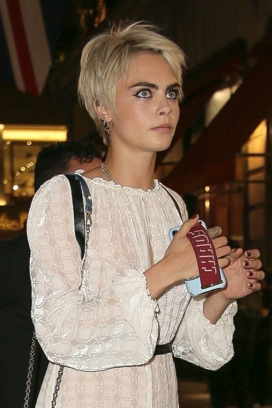 CARA DELEVINGNE Arrives at Cafe De Longchamp in New York 05/03/2018