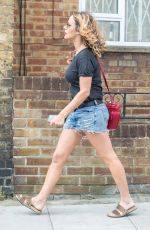 CAROLINE FLACK in Denim Shorts Out in London 05/23/2018