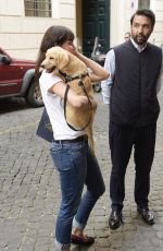 CATRINEL MARLON Out with Her Dog in Rome 05/28/2018