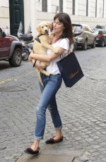 CATRINEL MARLON Out with Her Dog in Rome 05/28/2018