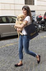 CATRINEL MARLON Out with Her Dog in Rome 05/28/2018