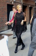 CHARLIZE THERON Arrives at Stephen Colbert Show in New York 05/03/2018