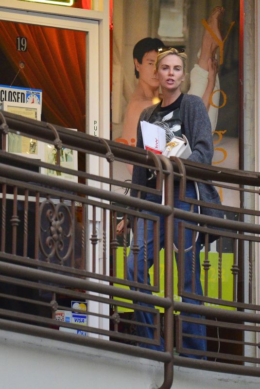 CHARLIZE THERON Leaves a Sushi Restaurant in Los Angeles 05/11/2018