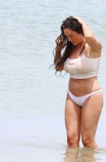 CHARLOTTE CROSBY in Bikini at a Beach in St Lucia 05/16/2018
