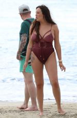 CHARLOTTE CROSBY in Bikini on the Beach in St Lucia 05/16/2018