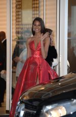 CINDY BRUNA Leaves Martinez Hotel in Cannes 05/13/2018