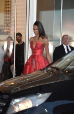 CINDY BRUNA Leaves Martinez Hotel in Cannes 05/13/2018