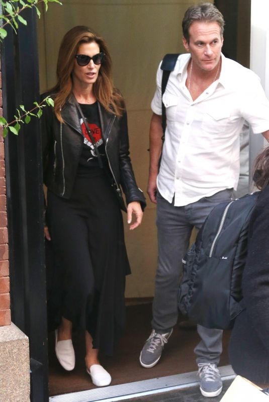 CINDY CRAWFORD and Rande Gerber Leaves Their Hotel in New York 05/09/2018