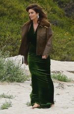 CINDY CRAWFORD on the Set of a Photoshoot at a Beach in Malibu 05/24/2018