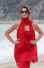CINDY CRAWFORD on the Set of a Photoshoot at a Beach in Malibu 05/24/2018