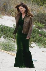 CINDY CRAWFORD on the Set of a Photoshoot at a Beach in Malibu 05/24/2018
