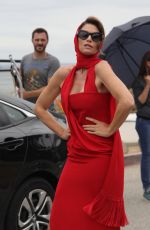 CINDY CRAWFORD on the Set of a Photoshoot at a Beach in Malibu 05/24/2018