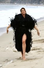 CINDY CRAWFORD on the Set of a Photoshoot at a Beach in Malibu 05/24/2018