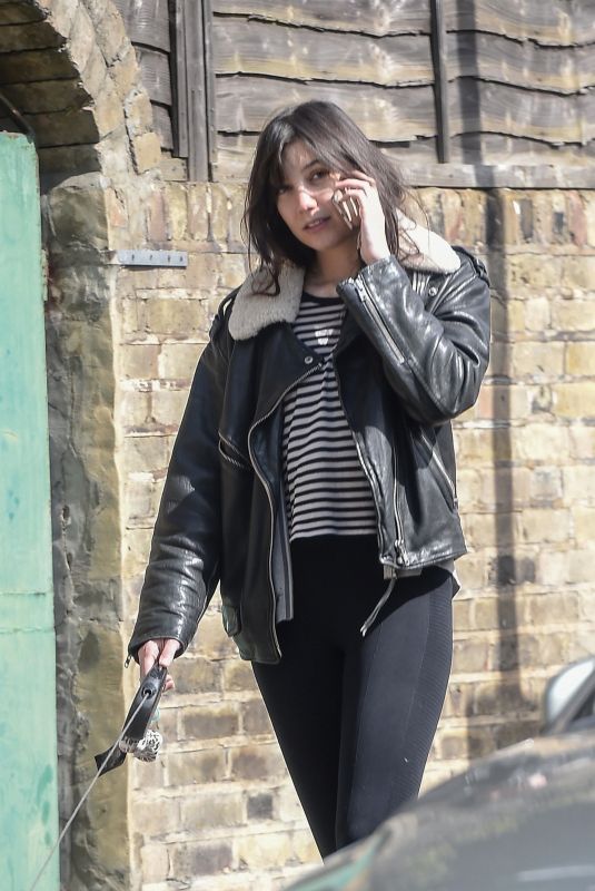 DAISY LOWE Out with Her Dog in London 05/03/2018