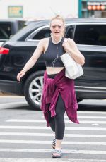 DAKOTA FANNING Leaves a Gym in New York 05/04/2018