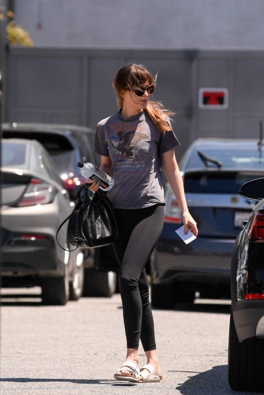 DAKOTA JOHNSON Arrives at Yoga Class in Los Angeles 05/03/2018