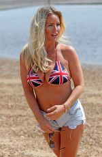DANIELLE MASON in Bikini Top at Chalkwell Beach in Essex 05/21/2018