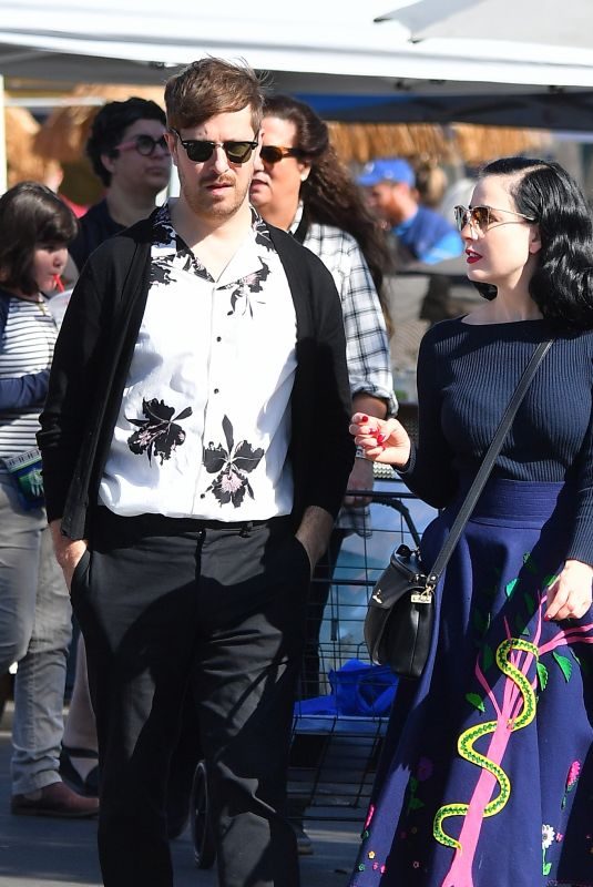 DITA VON TEESE and Adam Rajcevich Shopping at Flea Market in Los Angeles 05/24/2018