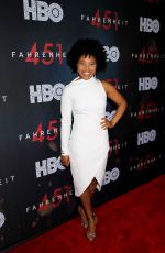 DOMINIQUE FISHBACK at Fahrenheit 451 Premiere in New York 05/08/2018
