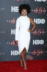 DOMINIQUE FISHBACK at Fahrenheit 451 Premiere in New York 05/08/2018