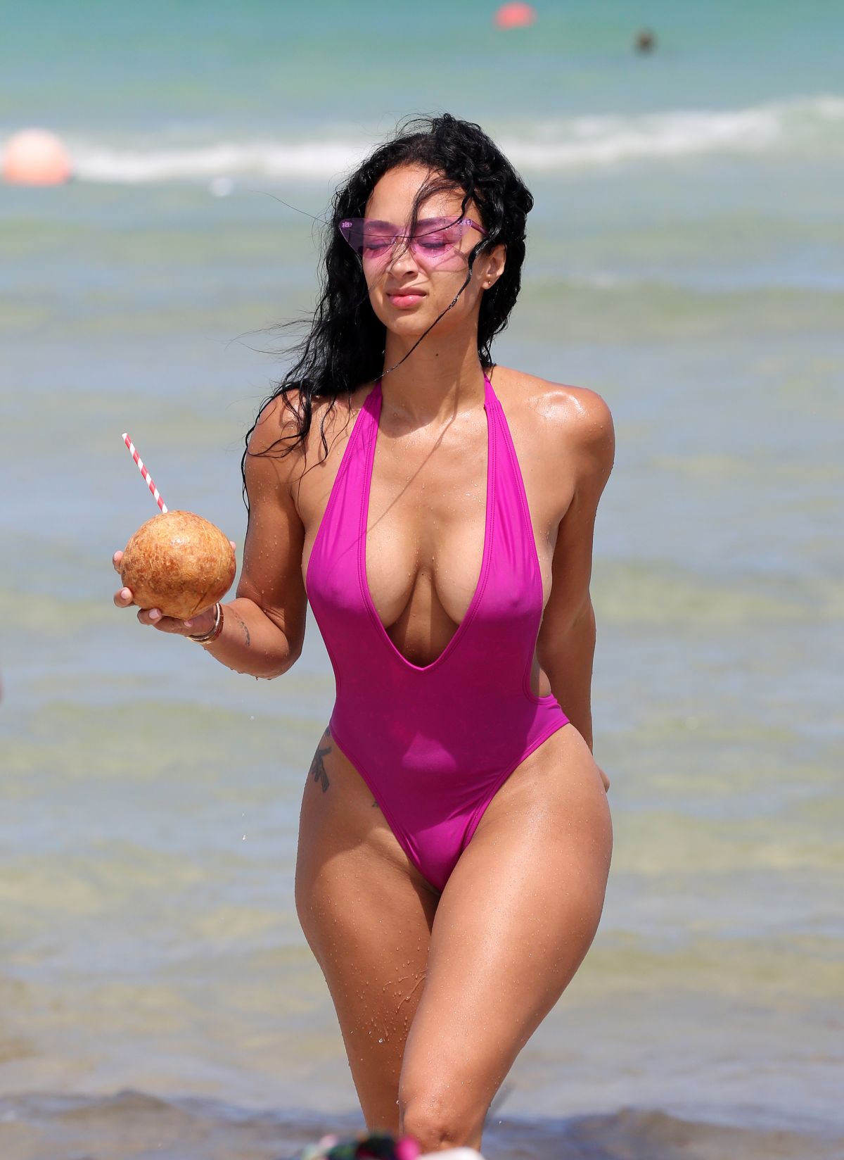 DRAYA MICHELE in Swimsuit at a Beach in Miami 05/15/2018. 
