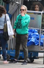 ELISABETH MOSS on the Set of Her Upcoming Movie in New York 05/14/2018