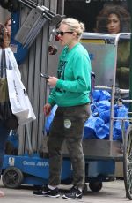 ELISABETH MOSS on the Set of Her Upcoming Movie in New York 05/14/2018