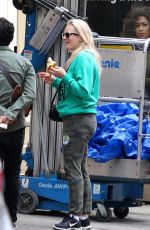 ELISABETH MOSS on the Set of Her Upcoming Movie in New York 05/14/2018