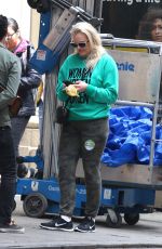 ELISABETH MOSS on the Set of Her Upcoming Movie in New York 05/14/2018