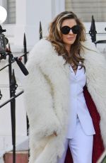 ELIZABETH  HURLEY on teh Set of a Photoshoot in London 05/09/2018
