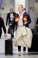 ELLE FANNING at JFK Airport in New York 05/03/2018